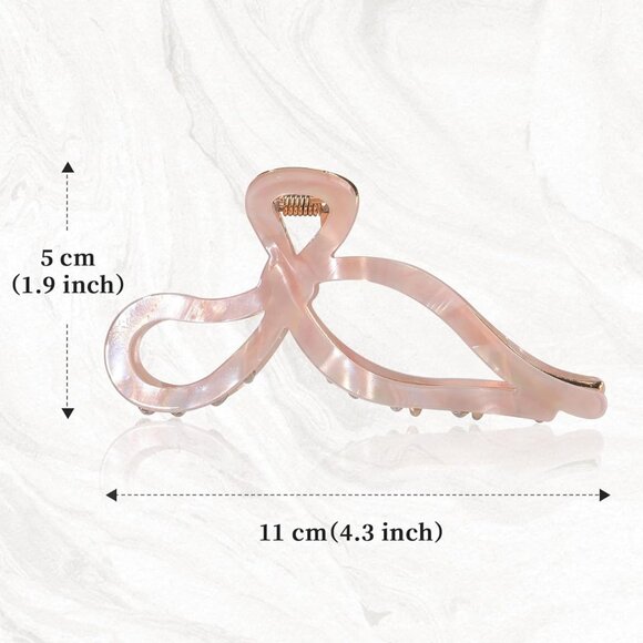 2 Pack Metal Bow Hair Clips Non-Slip Large Hair Clips for Women All Hair Types - Picture 2 of 7
